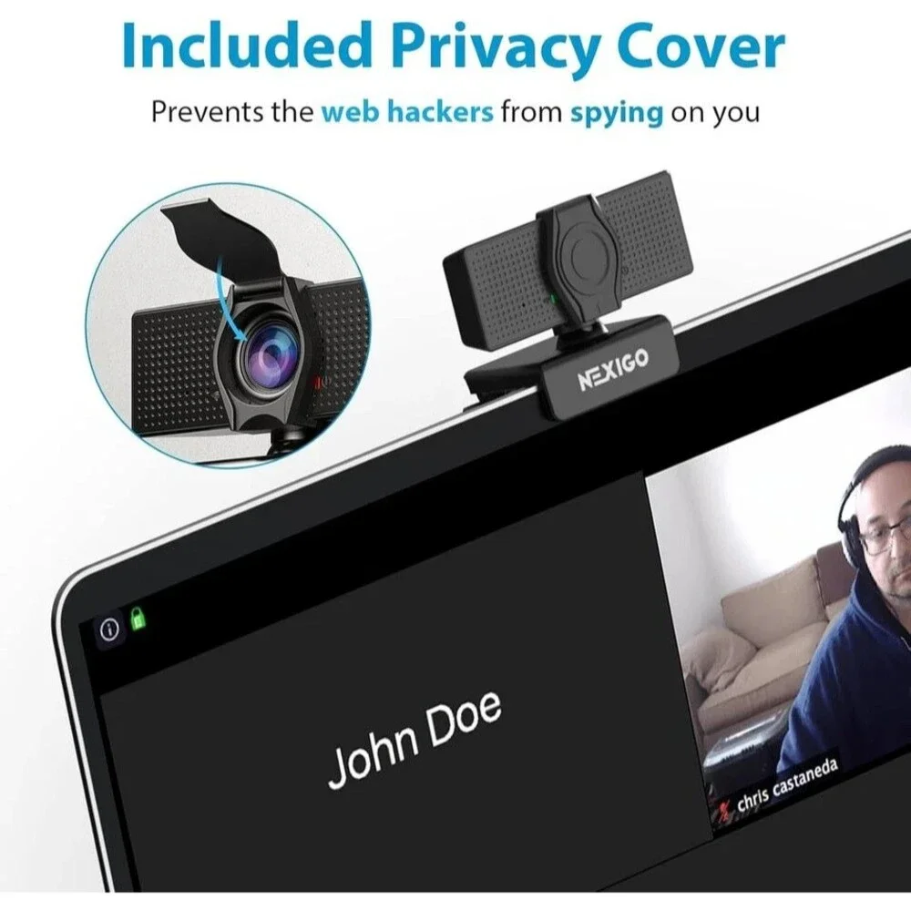 NexiGo N60 1080P Webcam with Microphone, Adjustable FOV, Zoom, Software